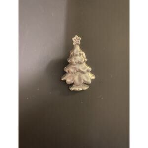 Vintage Pewter Christmas Tree Pin L.C.D. Signed 1.5" Holiday Winter